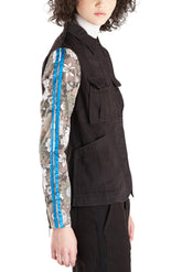 Blazer with side tapes in Licorice